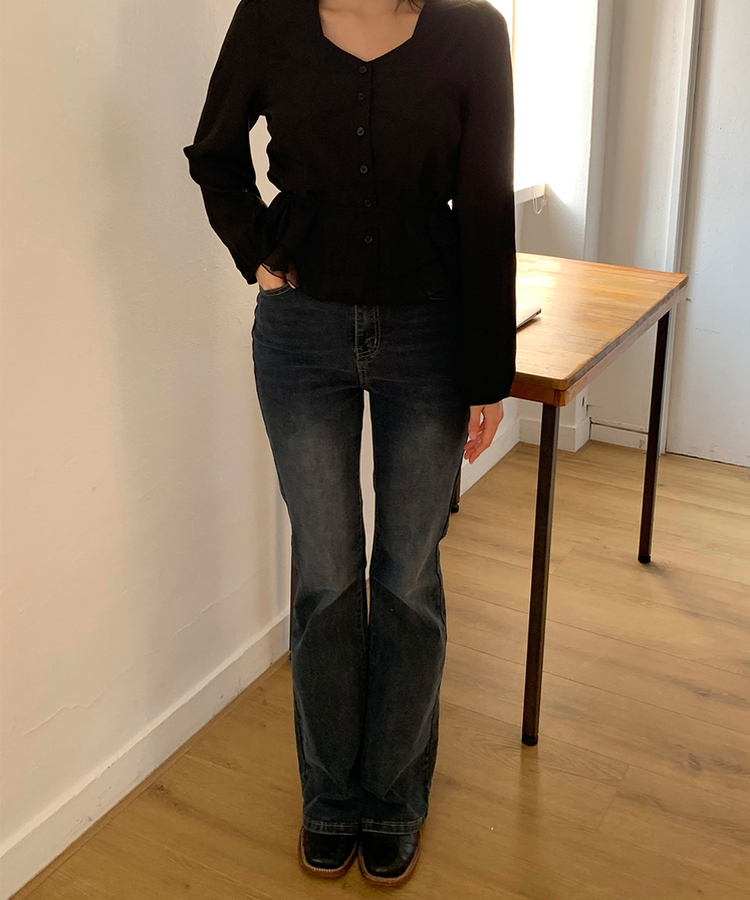 【丈別】ブーツカットデニムパンツ(6color) GREY