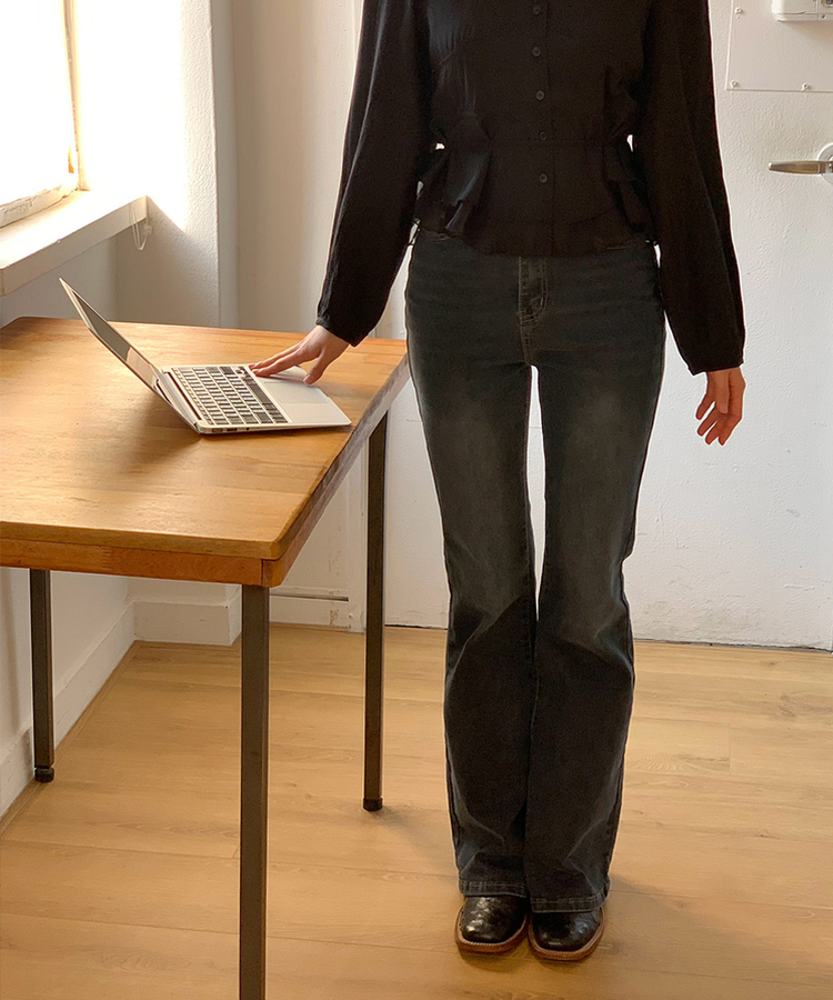 【丈別】ブーツカットデニムパンツ(6color) GREY