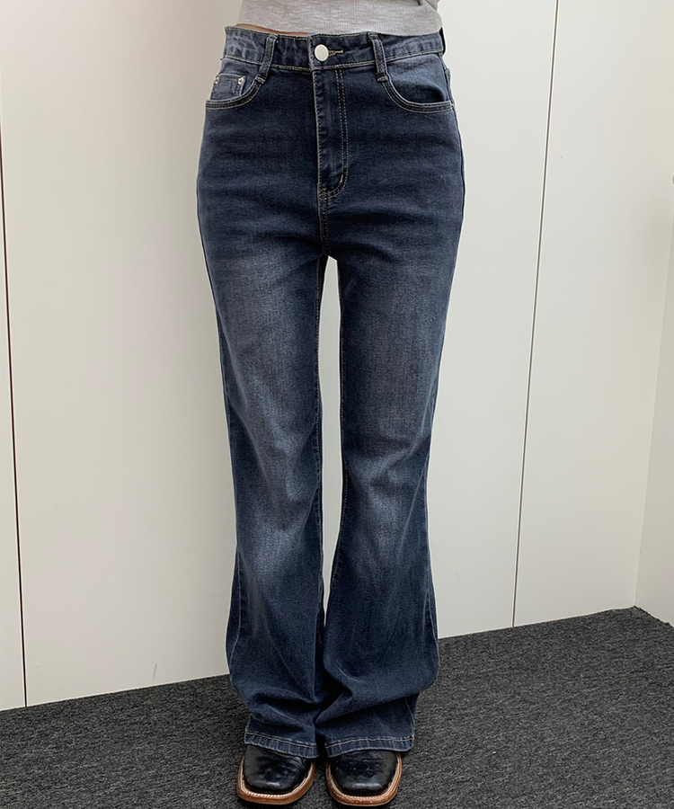 【丈別】ブーツカットデニムパンツ(6color) DEEP BLUE