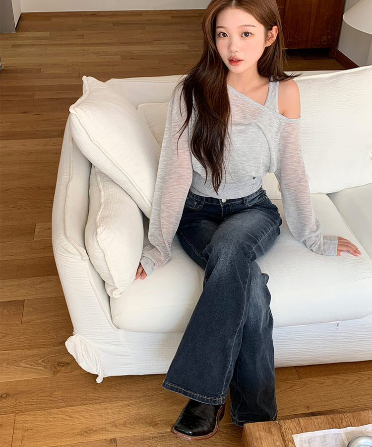 【丈別】ブーツカットデニムパンツ(6color) GREY