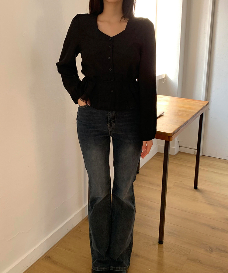 フェミニンフリルブラウス BLACK