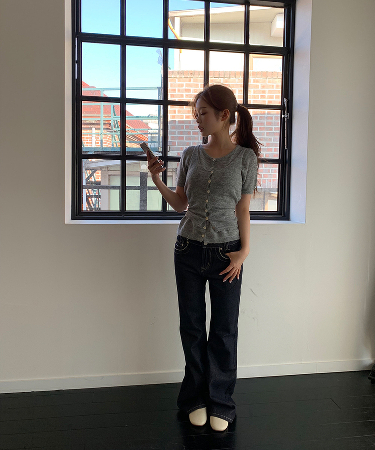 【丈別】ステッチデニムパンツ BLUE