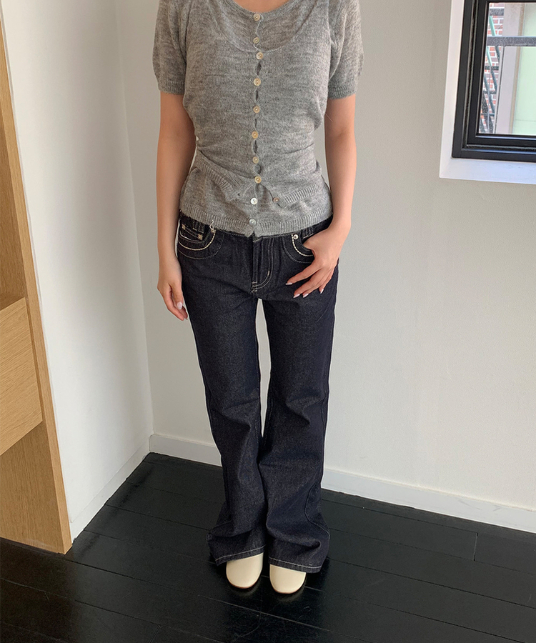 【丈別】ステッチデニムパンツ BLUE