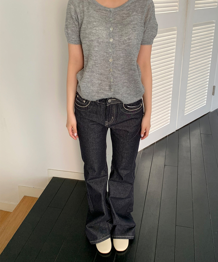 【丈別】ステッチデニムパンツ BLUE