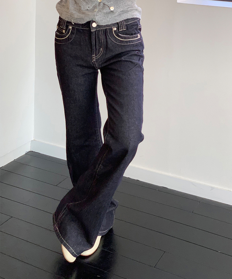 【丈別】ステッチデニムパンツ BLUE