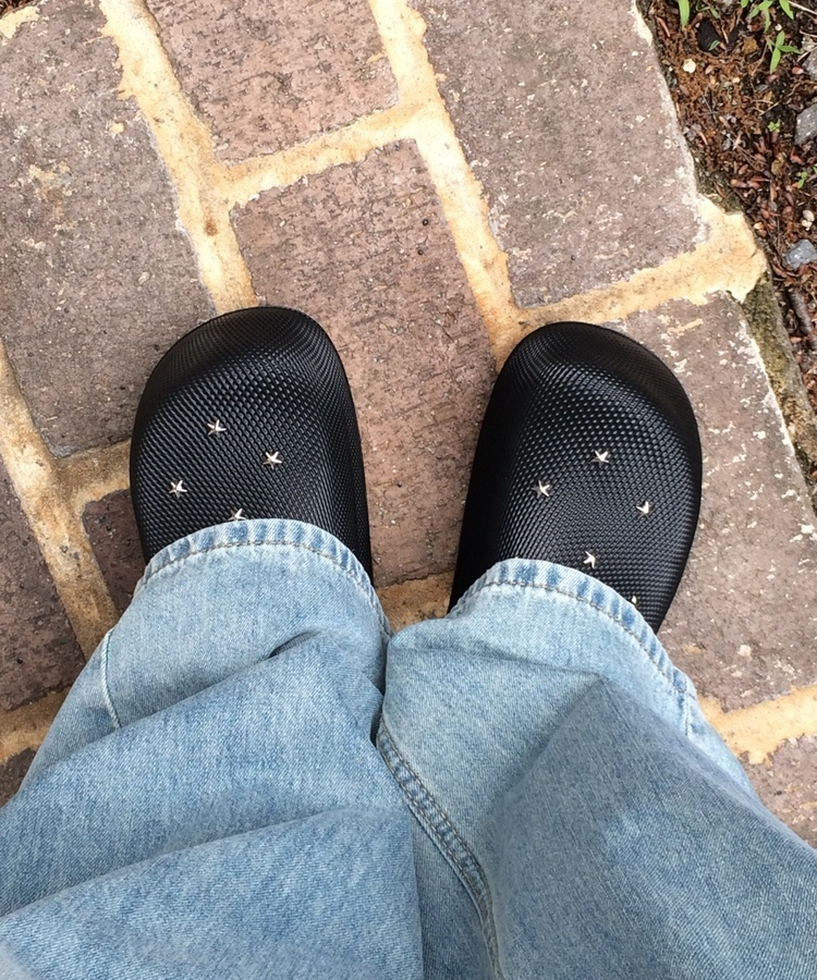 スタッズポイントサンダル BLACK