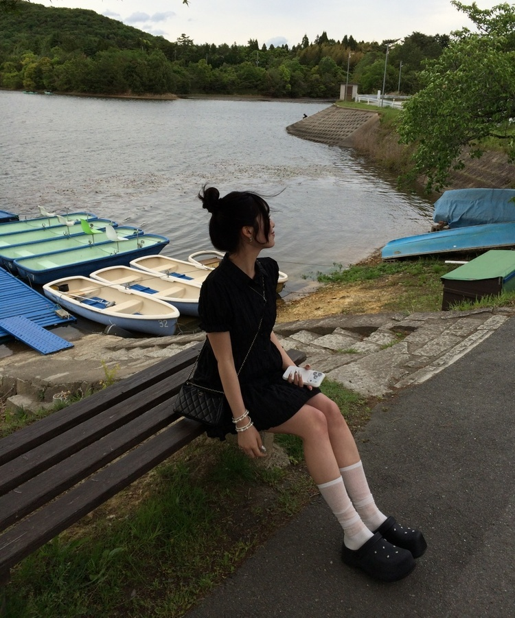 スタッズポイントサンダル BLACK