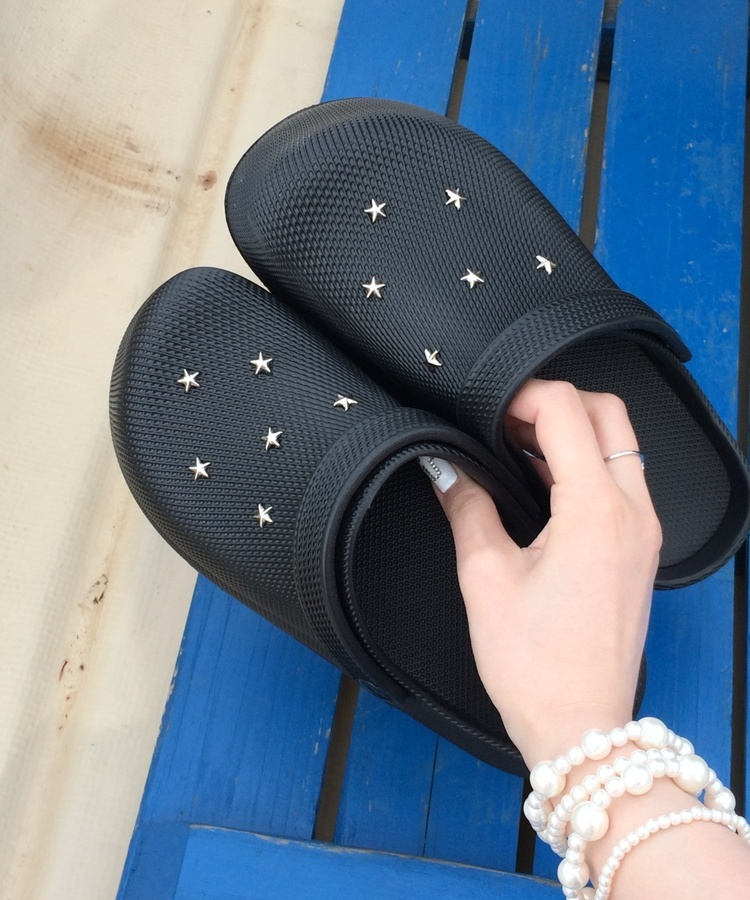 スタッズポイントサンダル BLACK