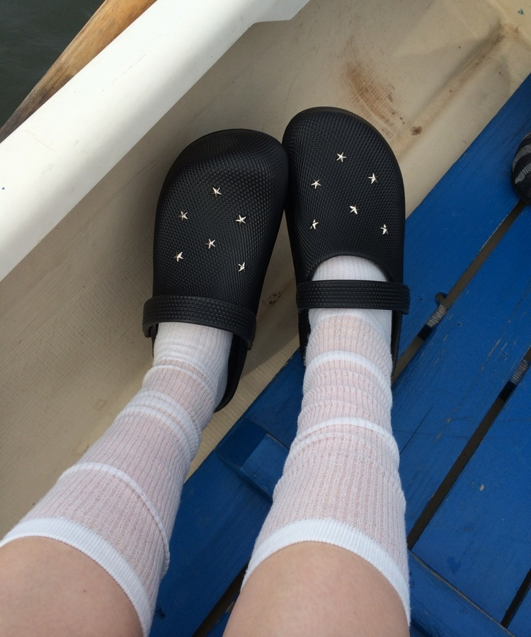 スタッズポイントサンダル BLACK