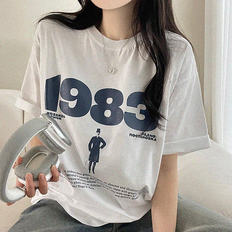 プリントボクシー半袖Tシャツ WHITE