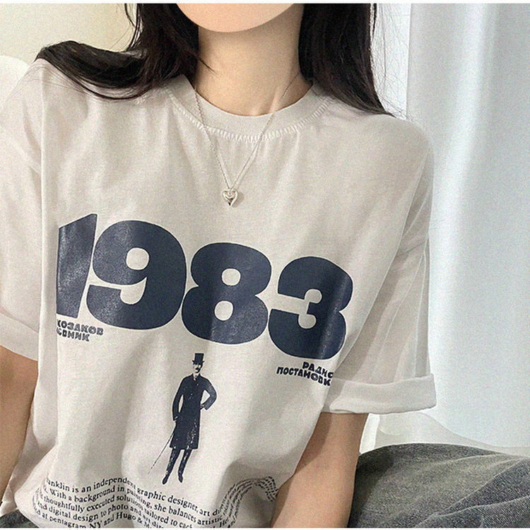 プリントボクシー半袖Tシャツ WHITE