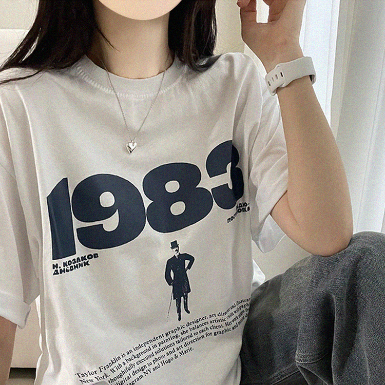 プリントボクシー半袖Tシャツ WHITE