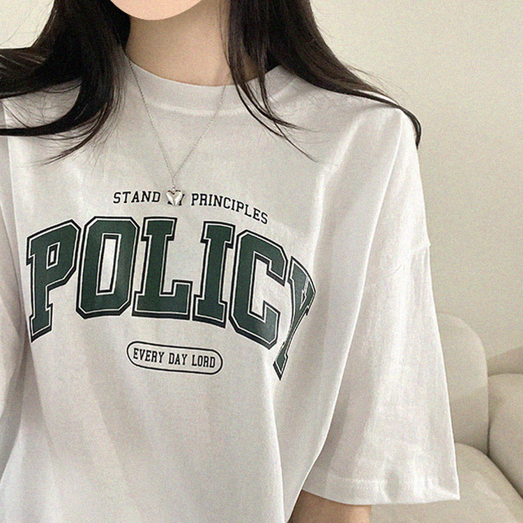 レタープリントオーバーフィット半袖Tシャツ WHITE