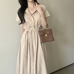 半袖シャツロングワンピース｜ロングワンピース｜韓国ファッション通販