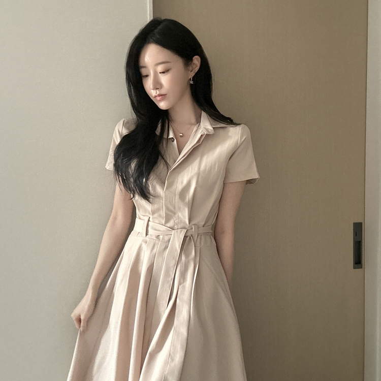 半袖シャツロングワンピース｜ロングワンピース｜韓国ファッション通販