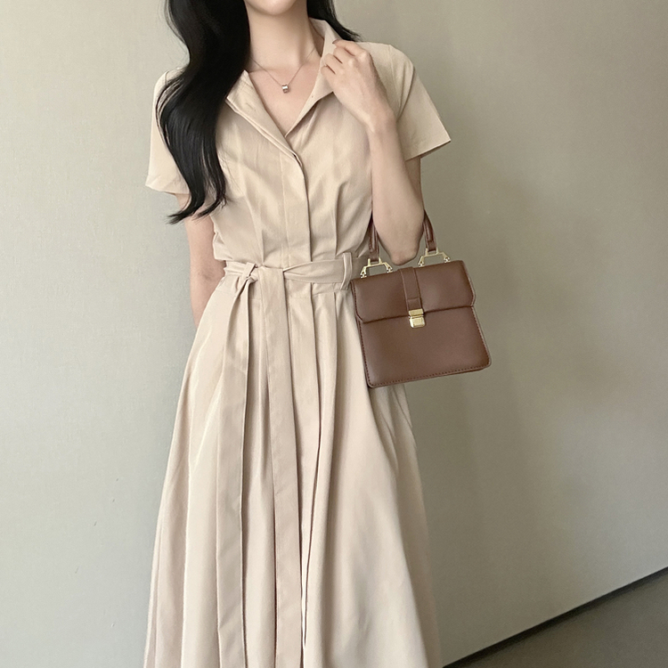 半袖シャツロングワンピース｜ロングワンピース｜韓国ファッション通販