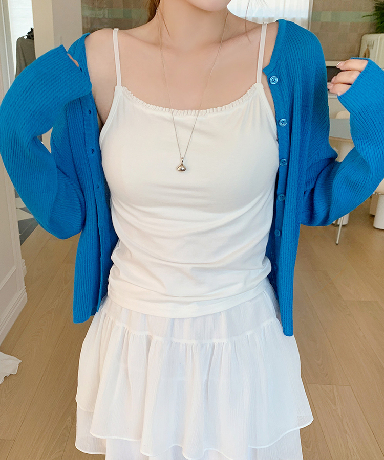 リブラウンドカーディガン(5color) BLUE