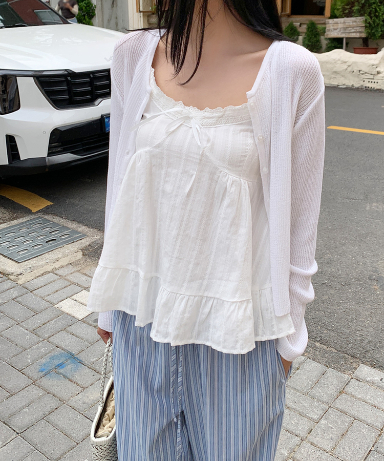 リブラウンドカーディガン(5color) IVORY