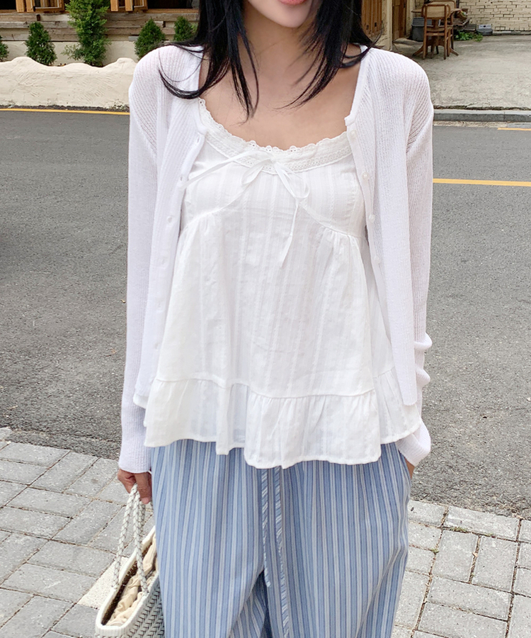 リブラウンドカーディガン(5color) IVORY