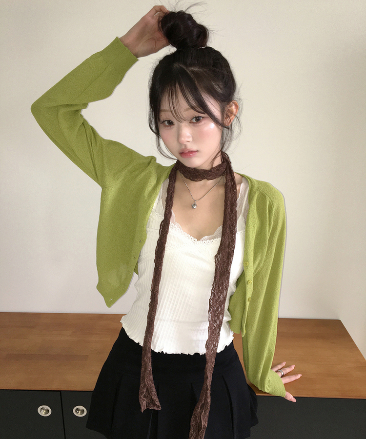 シンプルカーディガン GREEN