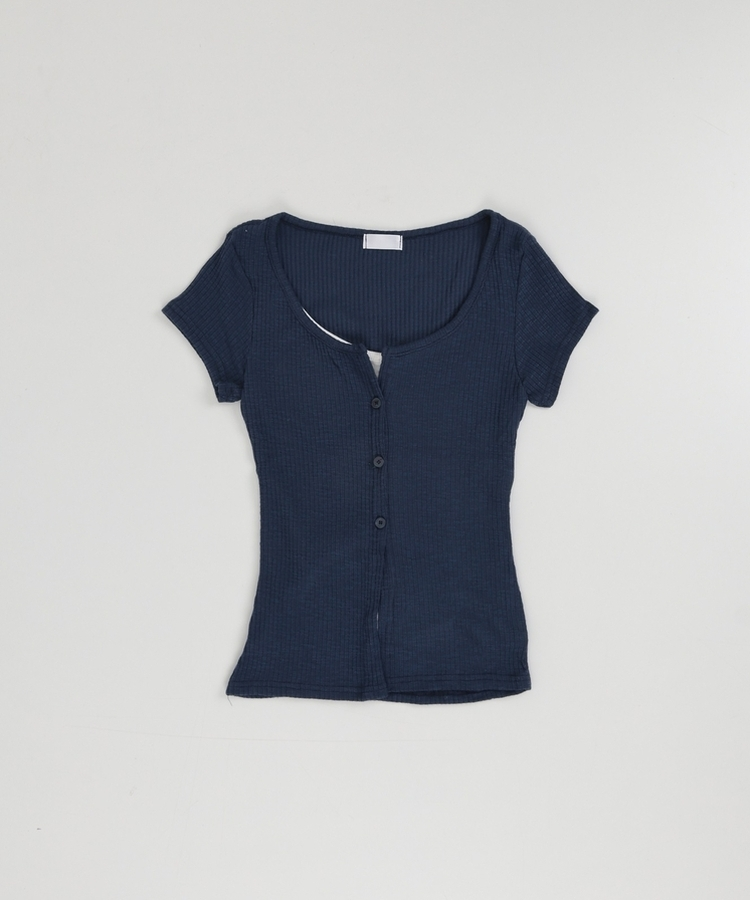 レイヤード半袖カーディガン