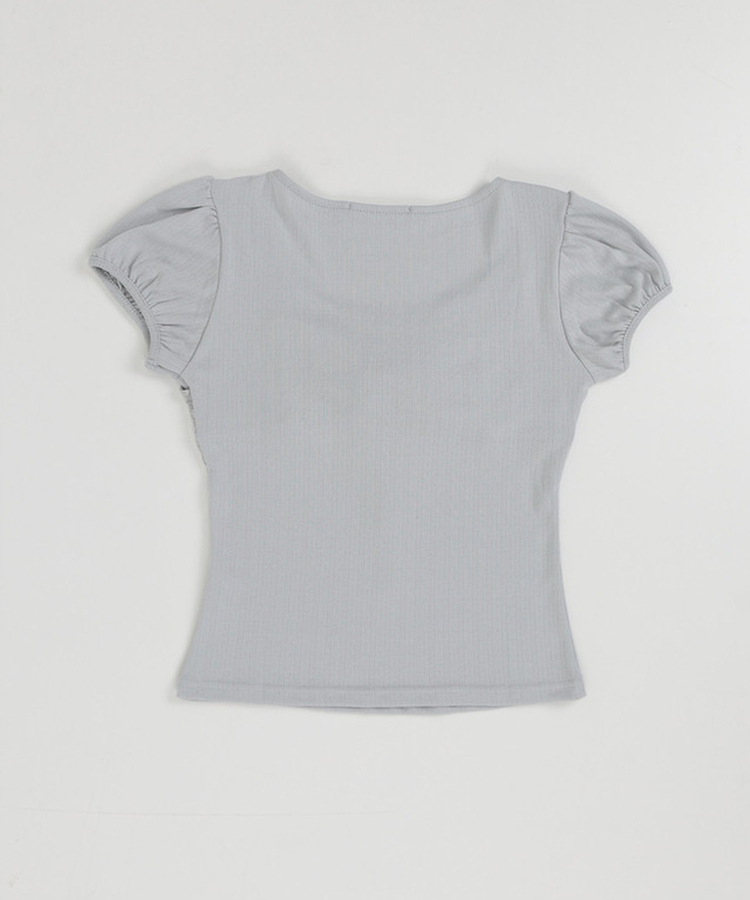リボンパフレースTシャツ