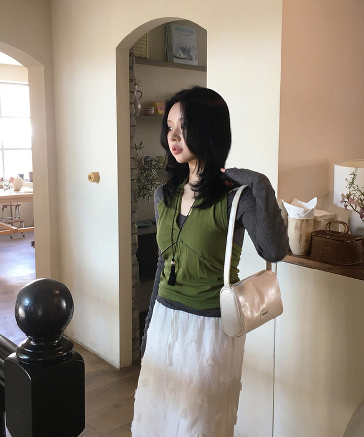 メッシュホルターブラウス OLIVE