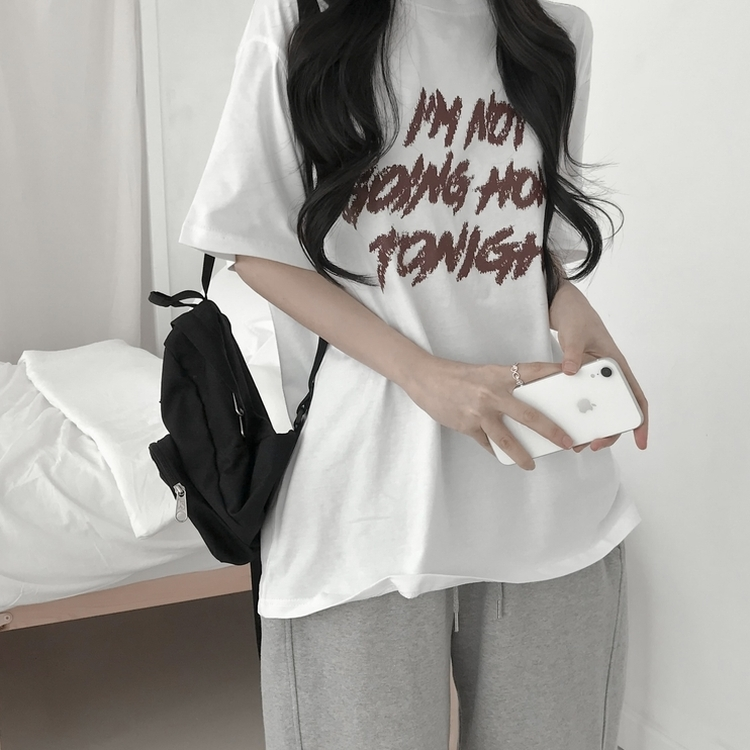 プリントカジュアル半袖Tシャツ(6color) WHITE