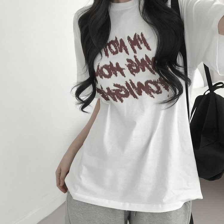 プリントカジュアル半袖Tシャツ(6color) WHITE