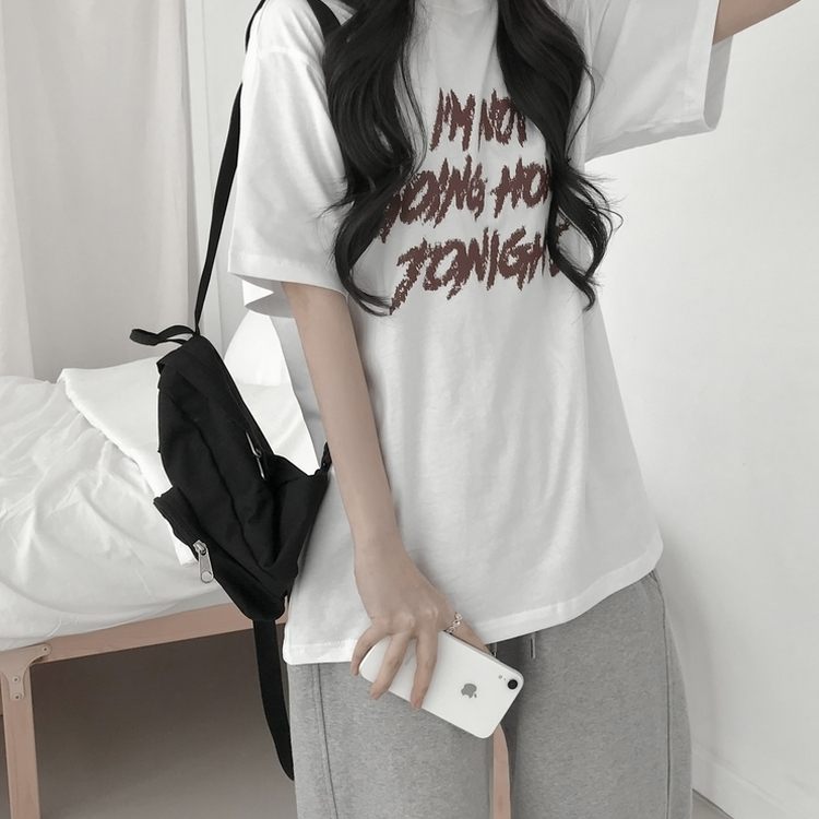 プリントカジュアル半袖Tシャツ(6color) WHITE