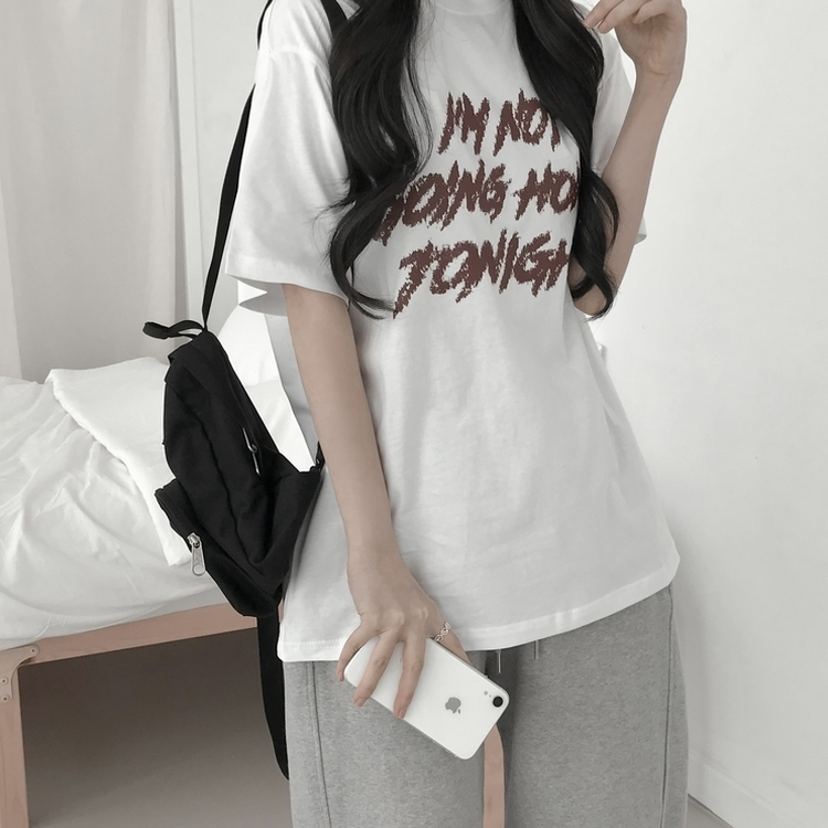 プリントカジュアル半袖Tシャツ(6color) WHITE