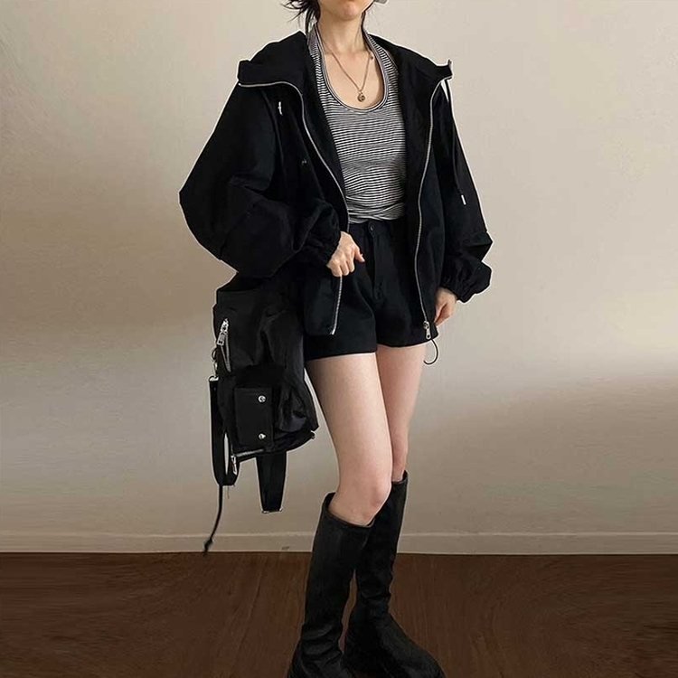 ミリタリーフードジャケット BLACK