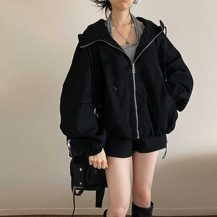 ミリタリーフードジャケット BLACK