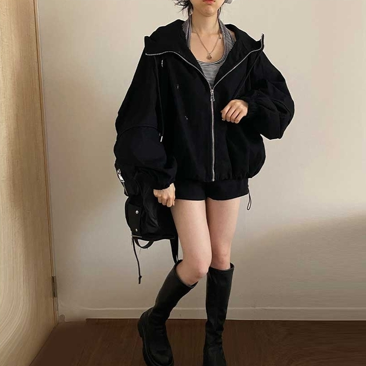 ミリタリーフードジャケット BLACK