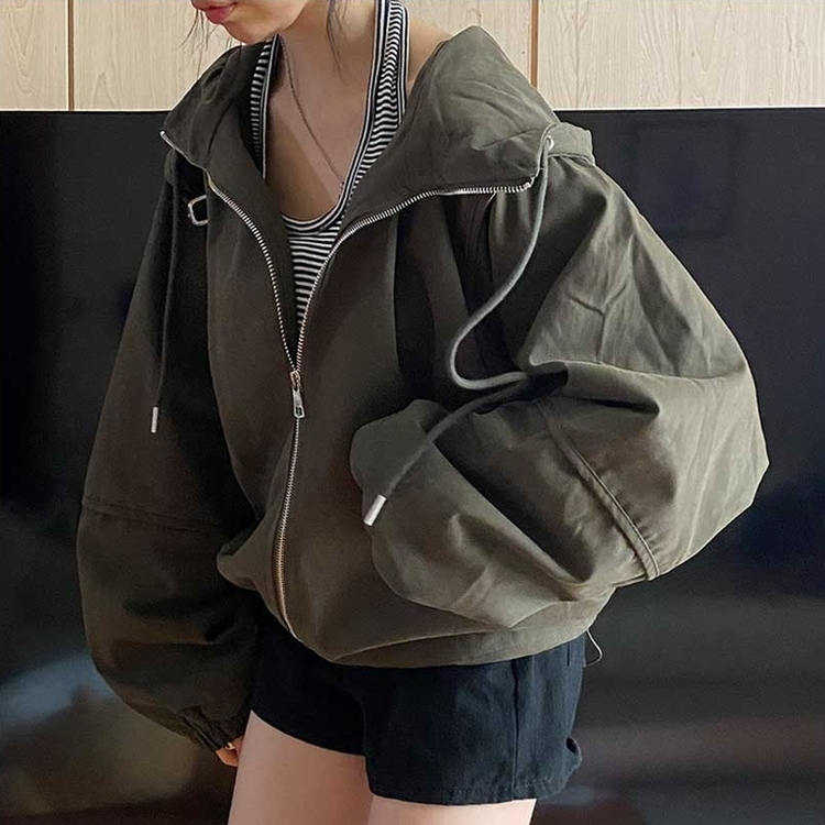 ミリタリーフードジャケット KHAKI