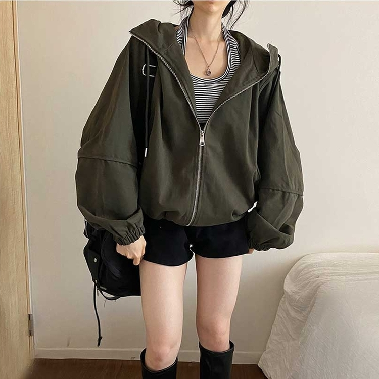 ミリタリーフードジャケット KHAKI