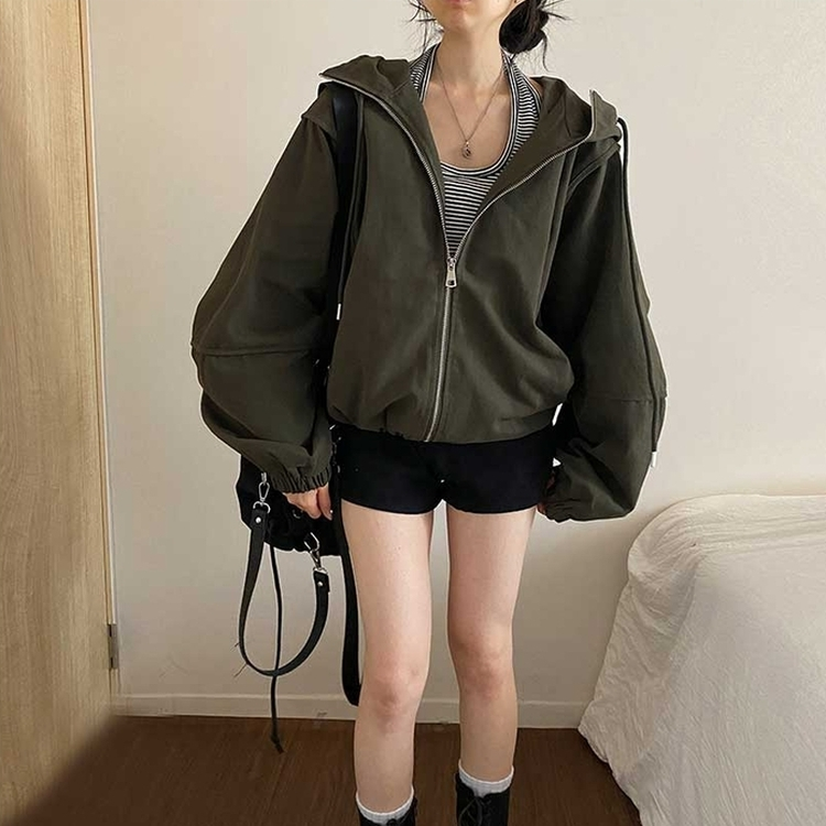 ミリタリーフードジャケット KHAKI