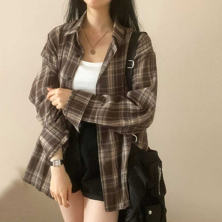 カジュアルチェックシャツ CHESTNUT BROWN