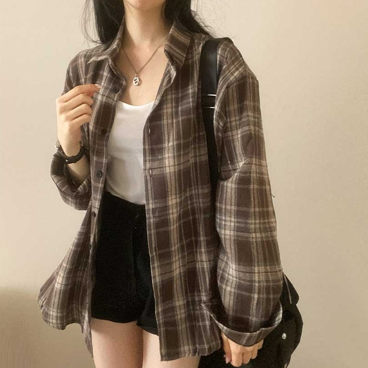 カジュアルチェックシャツ CHESTNUT BROWN