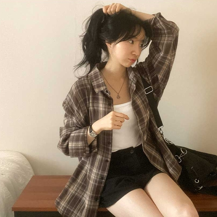 カジュアルチェックシャツ CHESTNUT BROWN