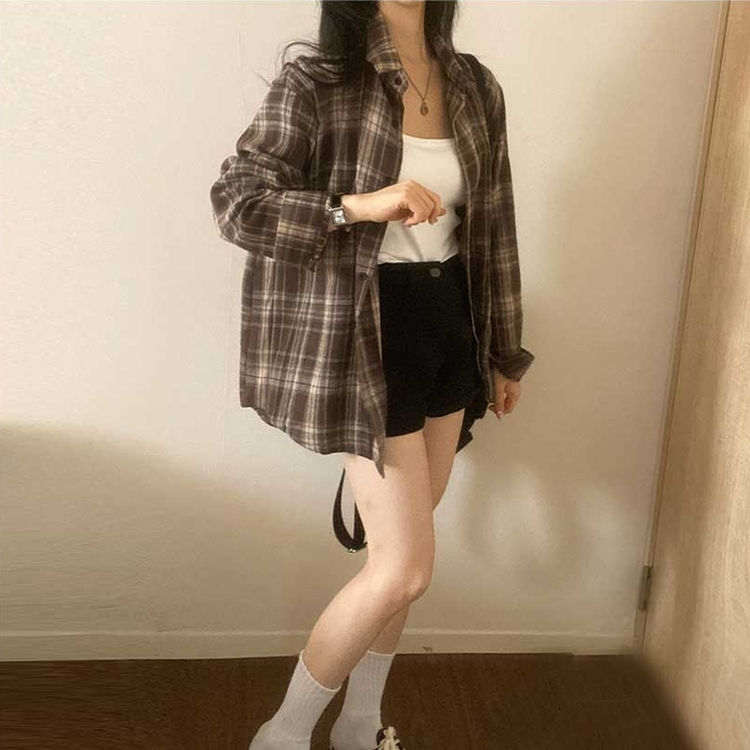 カジュアルチェックシャツ CHESTNUT BROWN