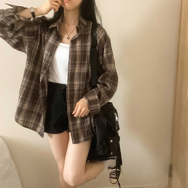 カジュアルチェックシャツ CHESTNUT BROWN