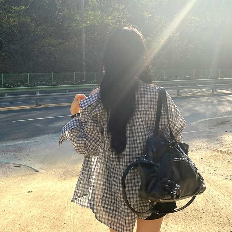 デイリールーズフィットチェックシャツ WHITE