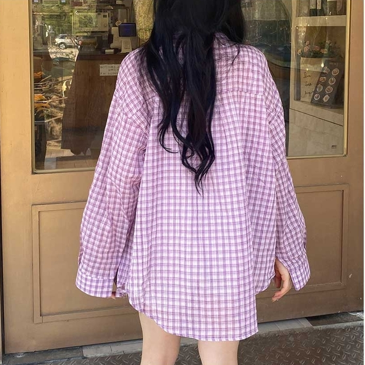 デイリールーズフィットチェックシャツ LIGHT PINK