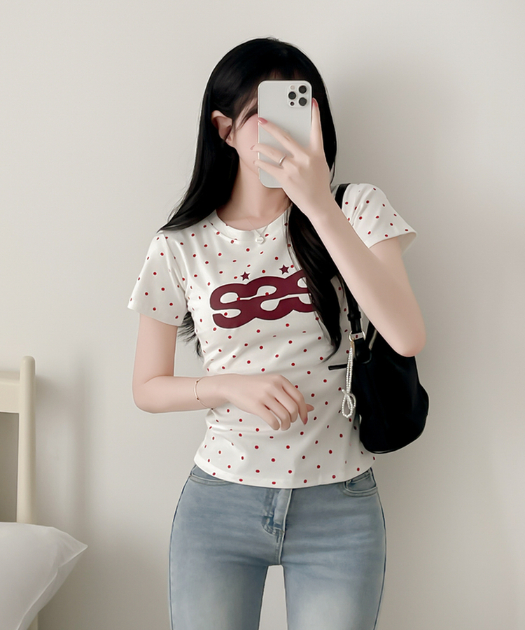 デイリードット半袖Tシャツ IVORY