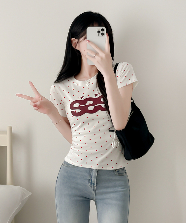 デイリードット半袖Tシャツ IVORY