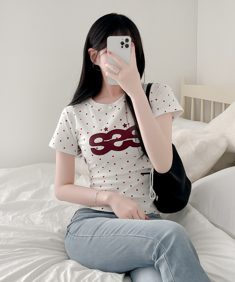 デイリードット半袖Tシャツ IVORY