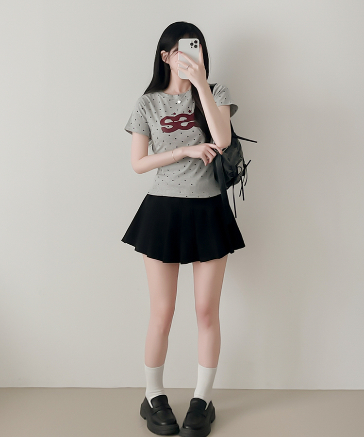 デイリードット半袖Tシャツ GRAY