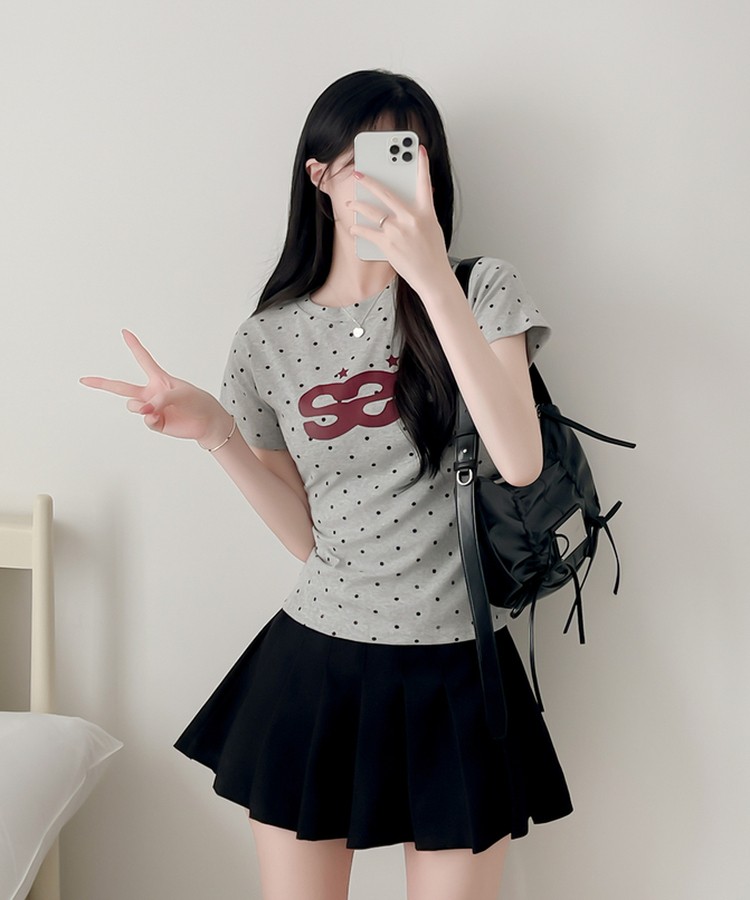 デイリードット半袖Tシャツ GRAY