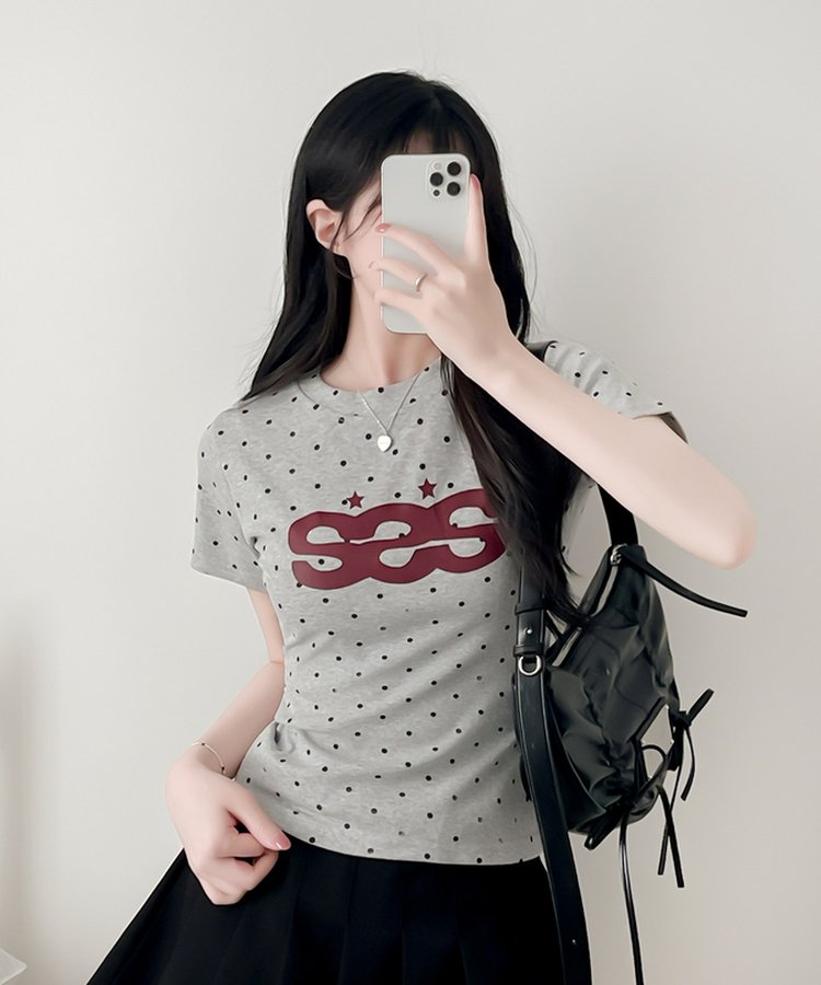 デイリードット半袖Tシャツ GRAY